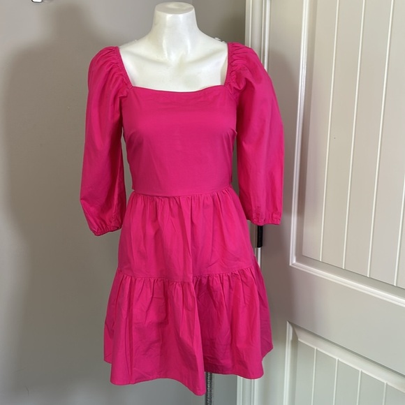 Adelyn Rae SANDI POPLIN TIE BACK Mini Dress Fuschia Pink Sz XS NEW - Picture 5 of 12